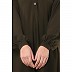 Umbrella cut abaya with Mandarin Collar- Olive Green